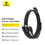 Data Cable Baseus Silky One-for-Three Type-C to Micro+Lightning+Type-C 100W 1.5m (P10377706123-00)