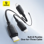 Data Cable Baseus Silky One-for-Three Type-C to Micro+Lightning+Type-C 100W 1.5m (P10377706123-00)