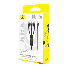 Data Cable Baseus Flash Series 3 1in3 Type-C to 3Type-C 100W 1.5m (P10377503111-00)