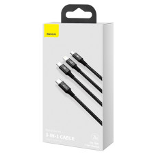 Data Cable Baseus Rapid Series 3in1 Type-C to Lightning+Type-C+Micro PD20W 1.5m (CAMLT-SC01)