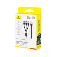 Data Cable Baseus StarSpeed 3in1 Micro+Lightning+Type-C 100W 1.5m (P10319900111-01)