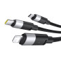 Data Cable Baseus StarSpeed 3in1 Micro+Lightning+Type-C 100W 1.5m (P10319900111-01)