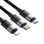 Data Cable Baseus StarSpeed 3in1 Micro+Lightning+Type-C 100W 1.5m (P10319900111-01)