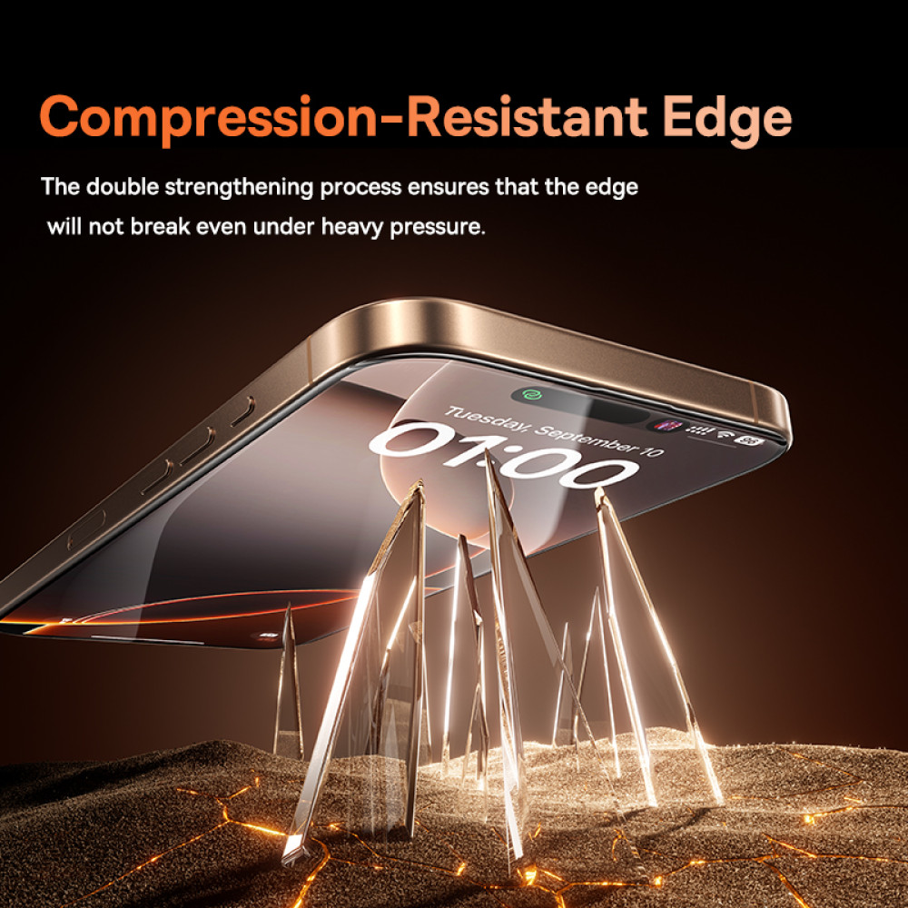 Захисне скло Baseus Full-View HD Etched Hot-Bending Tempered Glass Screen Protector for iPhone 16 Pro (P0045P01)