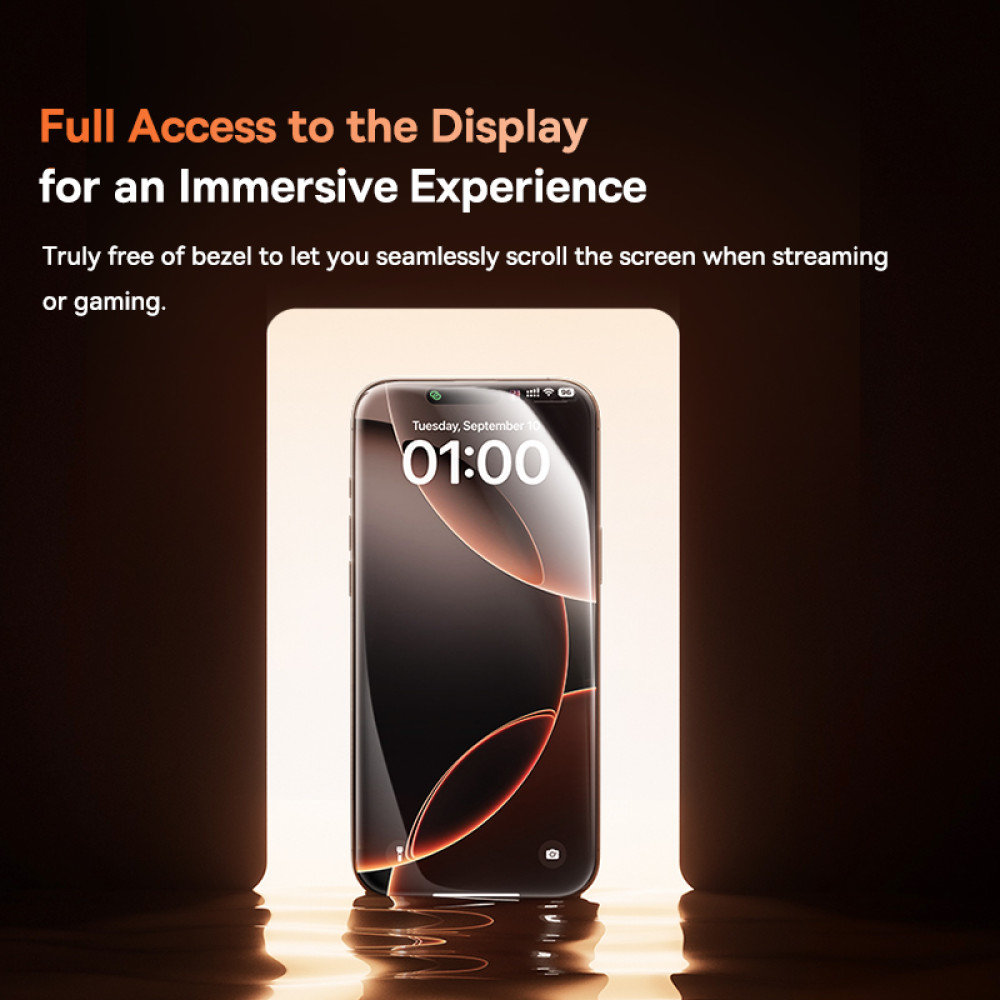 Захисне скло Baseus Full-View HD Etched Hot-Bending Tempered Glass Screen Protector for iPhone 16 Pro (P0045P01)