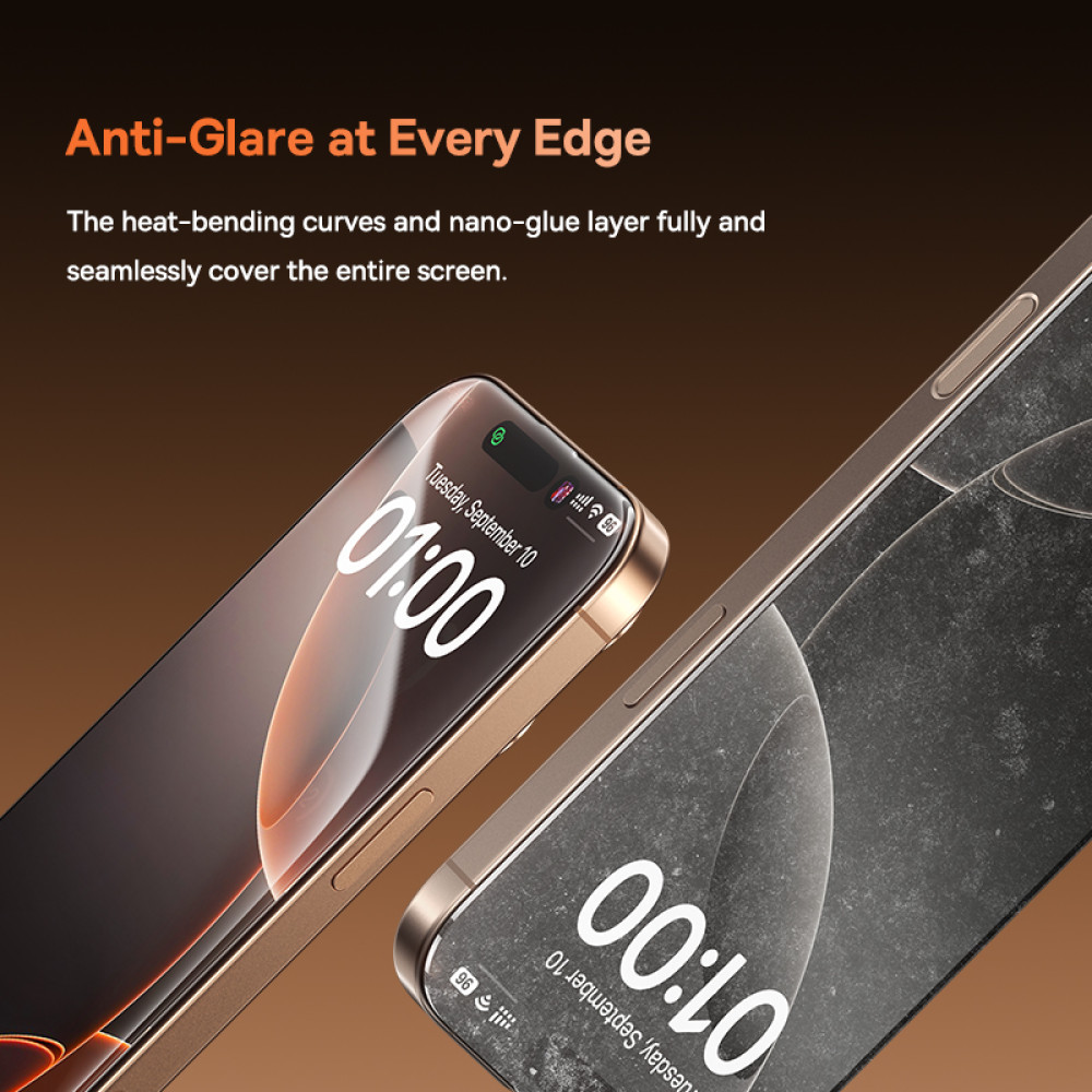 Захисне скло Baseus Full-View HD Etched Hot-Bending Tempered Glass Screen Protector for iPhone 16 Pro (P0045P01)