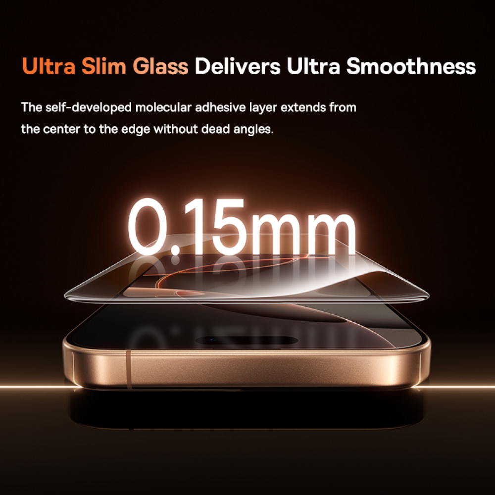 Захисне скло Baseus Full-View HD Etched Hot-Bending Tempered Glass Screen Protector for iPhone 16 Pro (P0045P01)