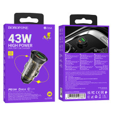 Автомобільний зарядний пристрій Borofone BZ26A Shadow PD25W+QC3.0 (43W)