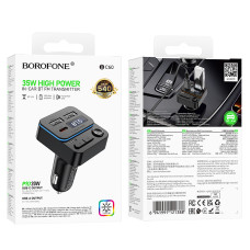 FM модулятор (Автомобільний зарядний пристрій) Borofone BC60 Hero PD20W+15W