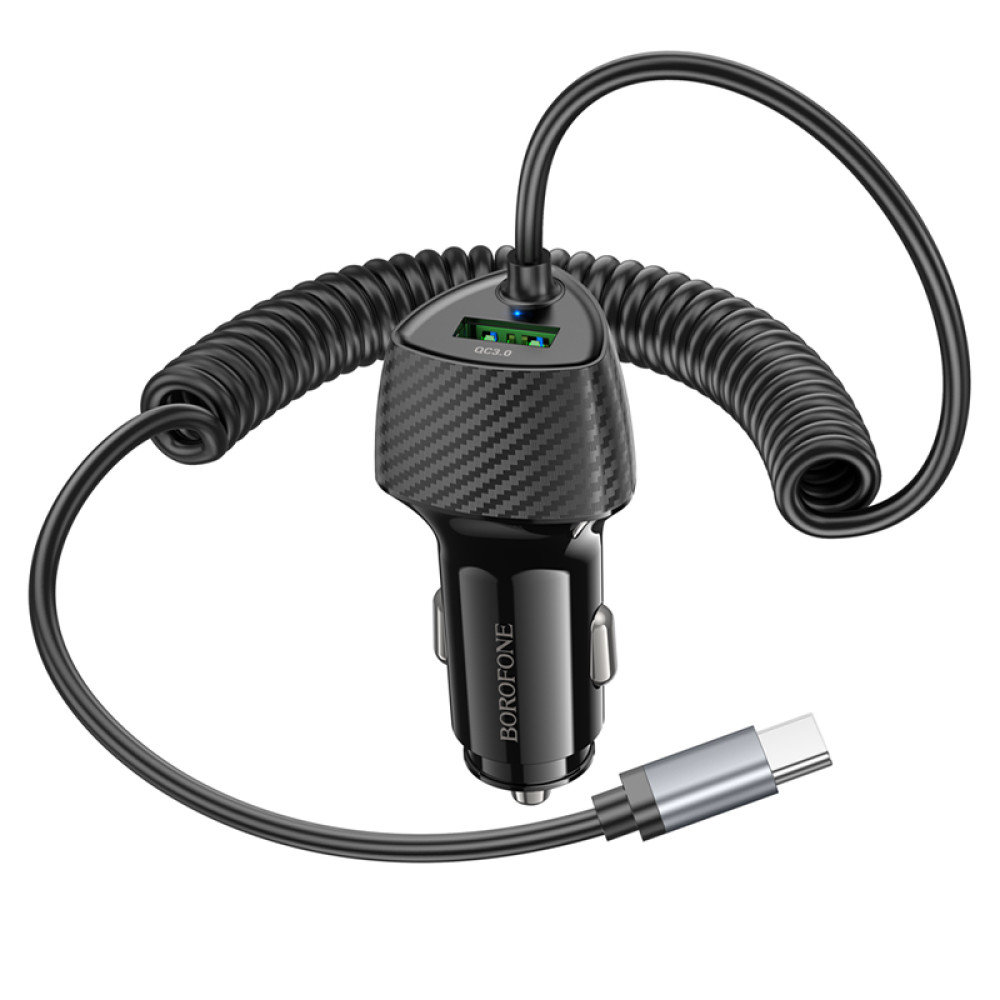 Автомобільний зарядний пристрій Borofone BZ31E Solid PD30W+QC3.0 Type-C