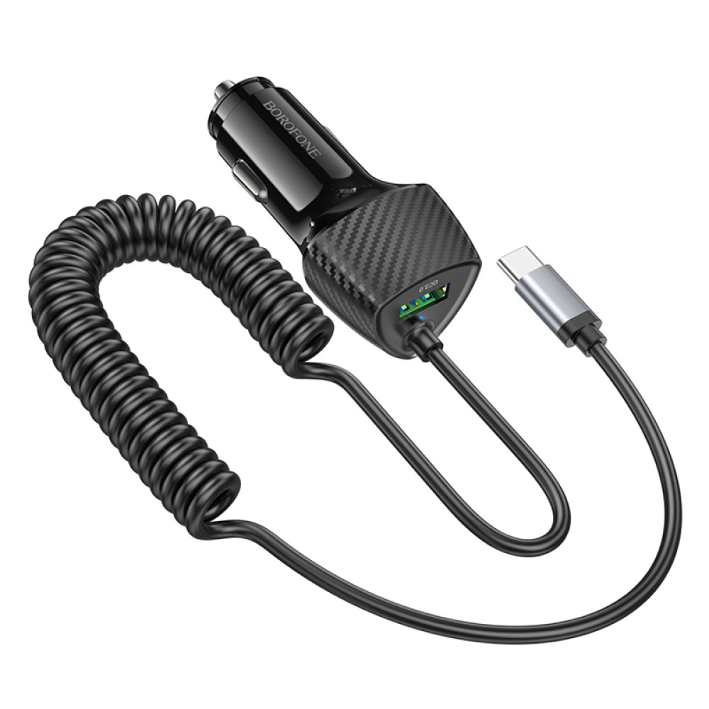 Автомобільний зарядний пристрій Borofone BZ31E Solid PD30W+QC3.0 Type-C