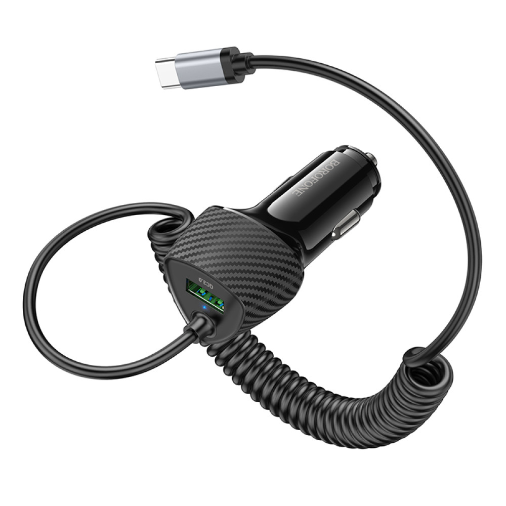 Автомобільний зарядний пристрій Borofone BZ31E Solid PD30W+QC3.0 Type-C