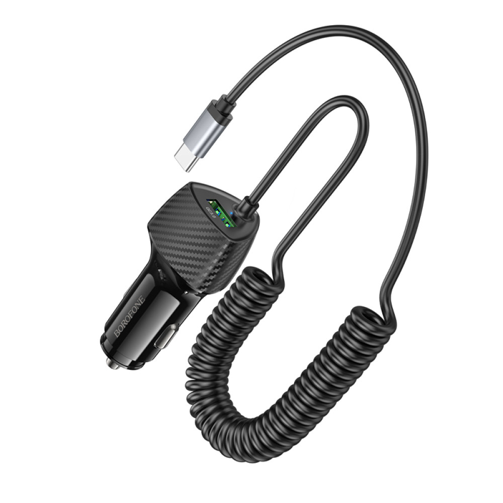 Автомобільний зарядний пристрій Borofone BZ31E Solid PD30W+QC3.0 Type-C