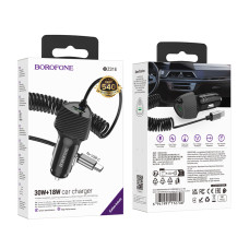 Автомобільний зарядний пристрій Borofone BZ31E Solid PD30W+QC3.0 Type-C