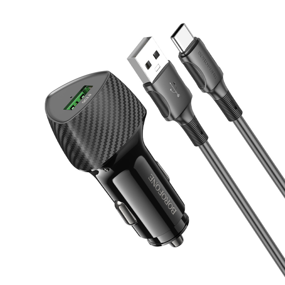 Автомобільний зарядний пристрій Borofone BZ31 Solid QC3.0 Type-C