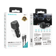 Автомобільний зарядний пристрій Borofone BZ31 Solid QC3.0 Type-C