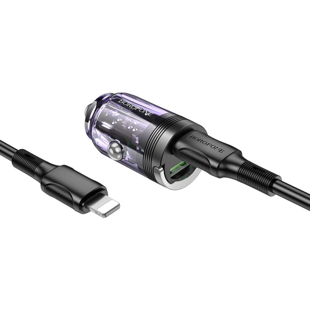 Автомобільний зарядний пристрій Borofone BZ29A Talented PD36W+QC3.0 Type-C to Lightning