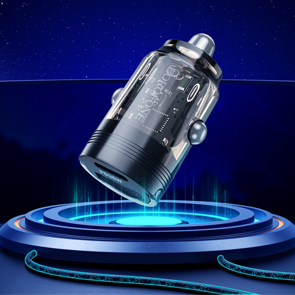 Автомобільний зарядний пристрій Borofone BZ29A Talented PD36W+QC3.0 Type-C to Lightning