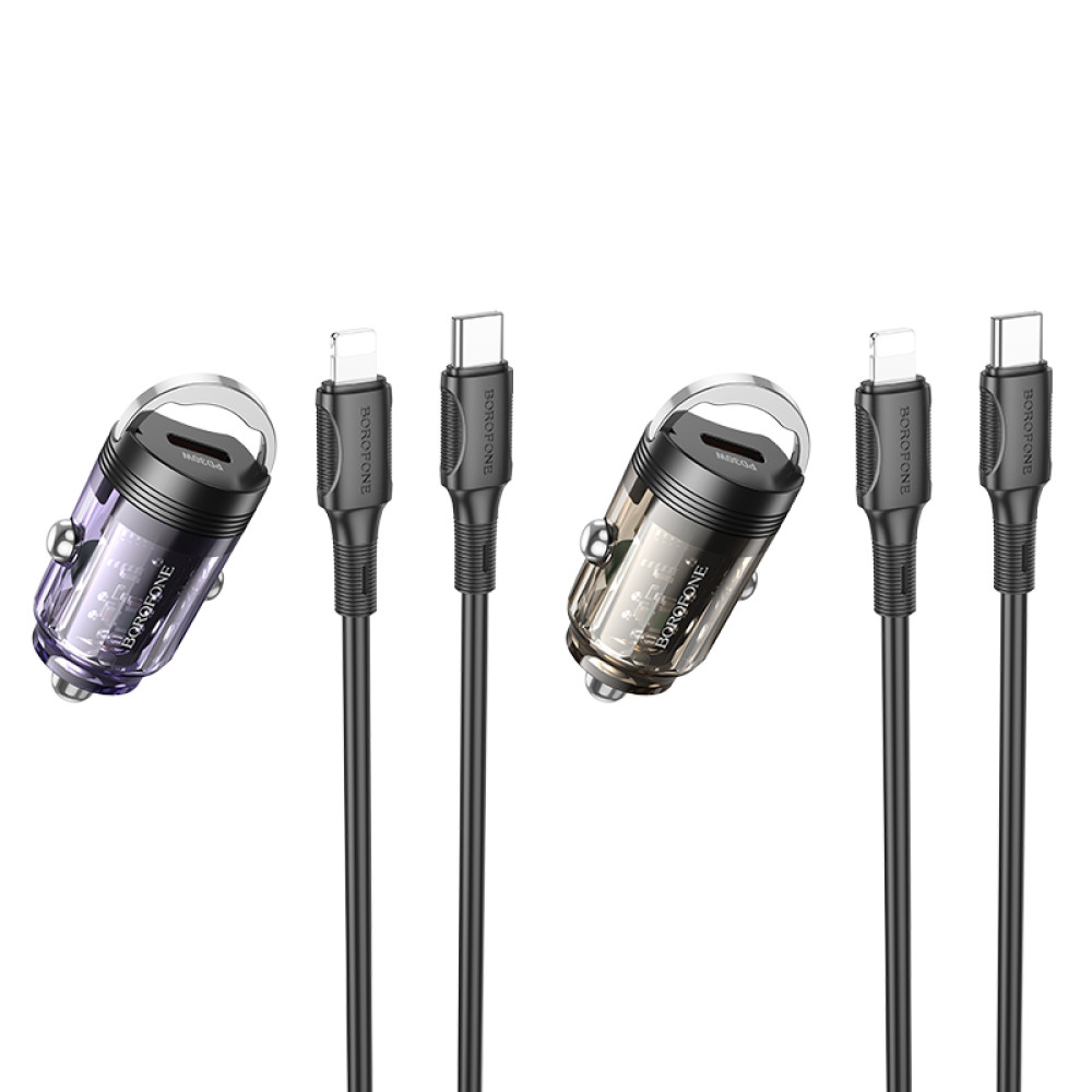 Автомобільний зарядний пристрій Borofone BZ29 Ray PD30W Type-C to Lightning