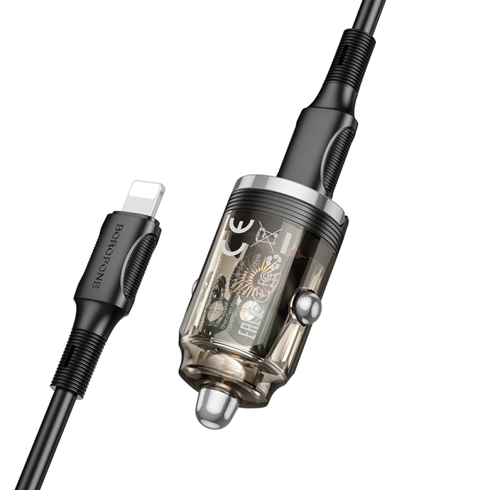 Автомобільний зарядний пристрій Borofone BZ29 Ray PD30W Type-C to Lightning