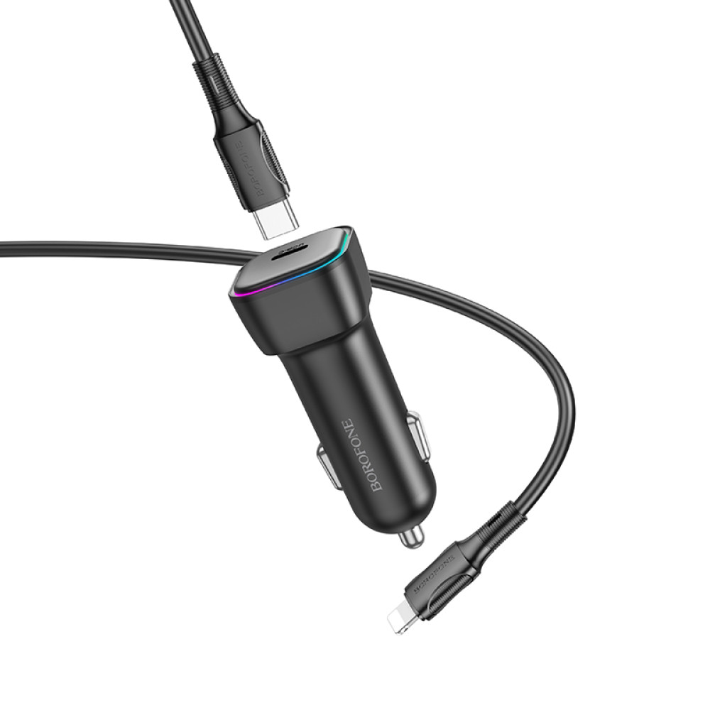 Автомобільний зарядний пристрій Borofone BZ28 Trophie PD30W Type-C to Lightning
