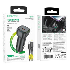 Автомобільний зарядний пристрій Borofone BZ28 Trophie PD30W Type-C to Lightning