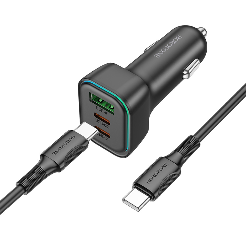 Автомобільний зарядний пристрій Borofone BZ28C Trophie PD60W Type-C to Lightning