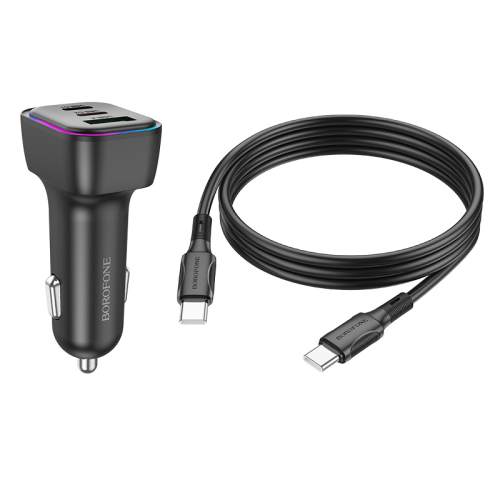 Автомобільний зарядний пристрій Borofone BZ28C Trophie PD60W Type-C to Lightning