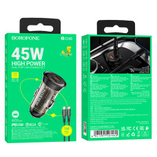 Автомобільний зарядний пристрій Borofone BZ26B Discovery PD45W Type-C to Lightning