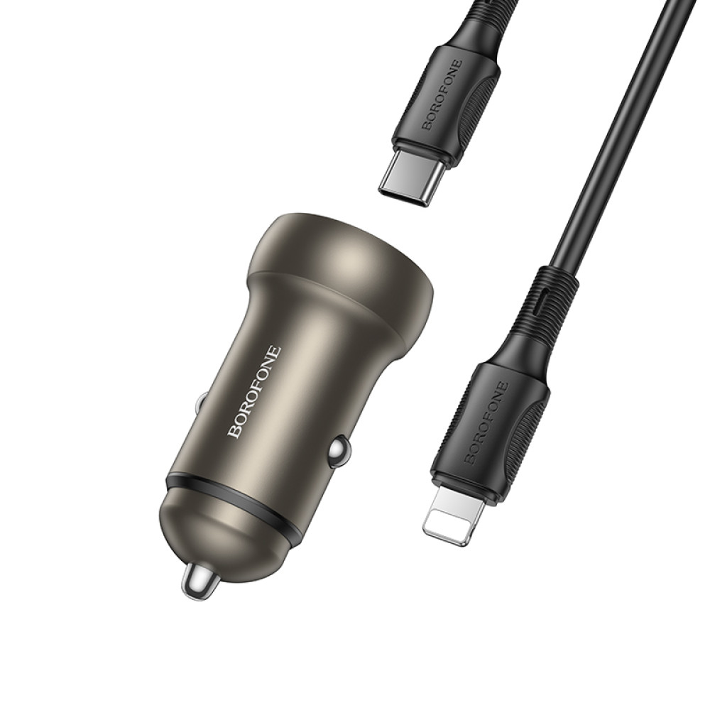 Автомобільний зарядний пристрій Borofone BZ32A Fresh PD30W+QC3.0 Type-C to Lightning