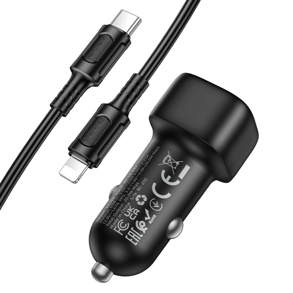 Автомобільний зарядний пристрій Borofone BZ34A Cloud PD20W Type-C to Lightning