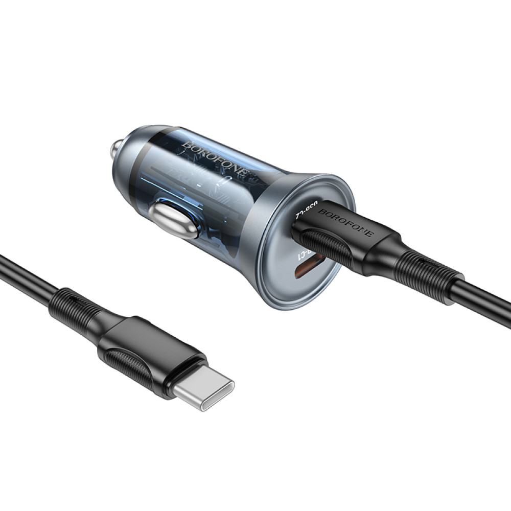 Автомобільний зарядний пристрій Borofone BZ26B Discovery PD45W Type-C to Type-C