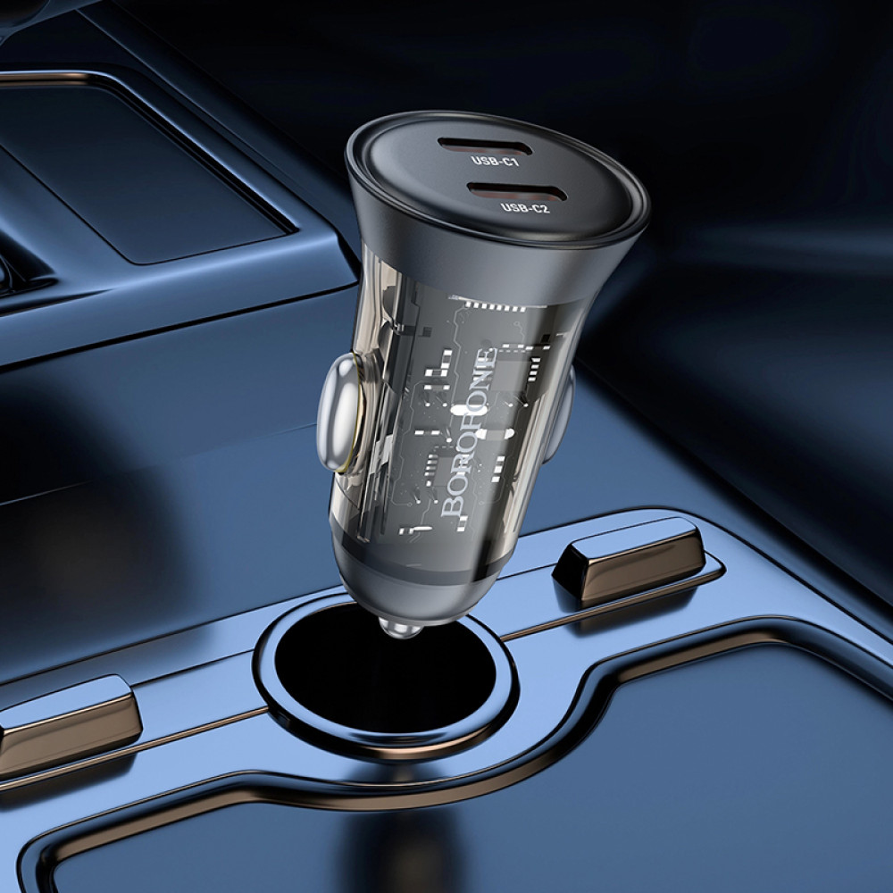 Автомобільний зарядний пристрій Borofone BZ26B Discovery PD45W Type-C to Type-C