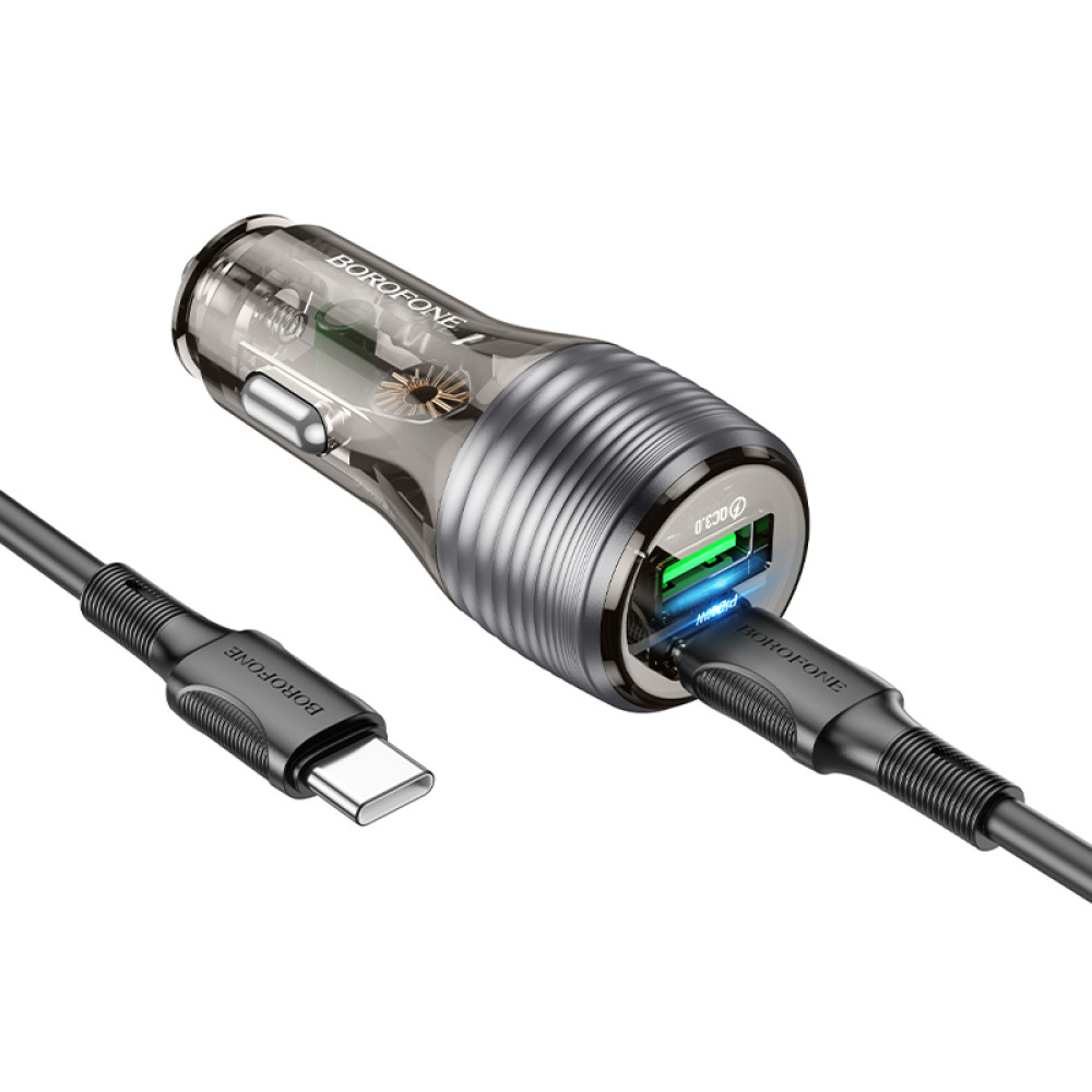Автомобільний зарядний пристрій Borofone BZ30 Absolute PD30W+QC3.0 Type-C to Type-C
