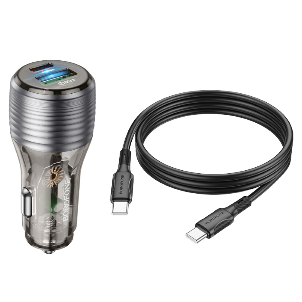 Автомобільний зарядний пристрій Borofone BZ30 Absolute PD30W+QC3.0 Type-C to Type-C