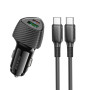 Автомобільний зарядний пристрій Borofone BZ31C Solid PD30W+QC3.0 Type-C to Type-C