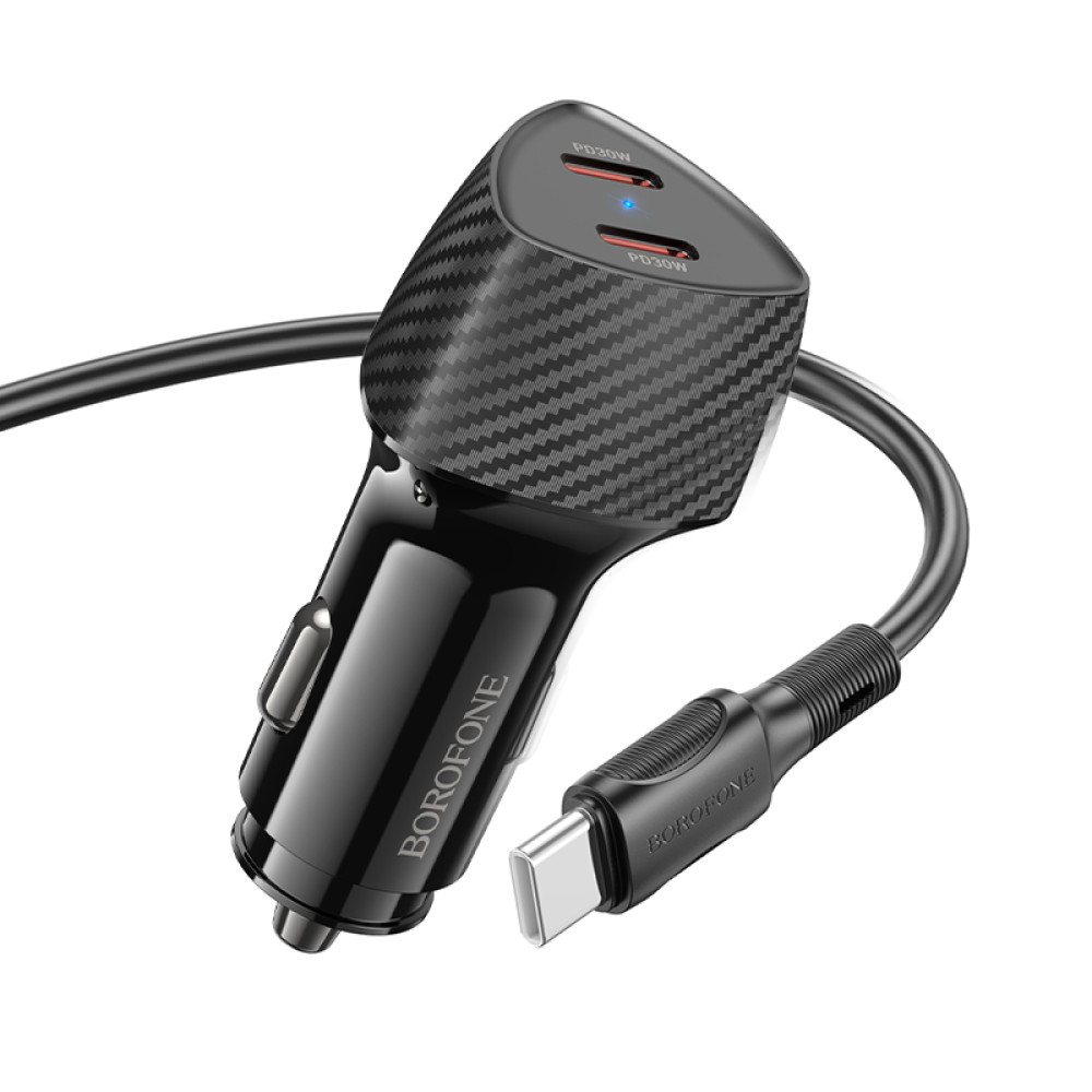 Автомобільний зарядний пристрій Borofone BZ31D Solid PD60W Type-C to Type-C