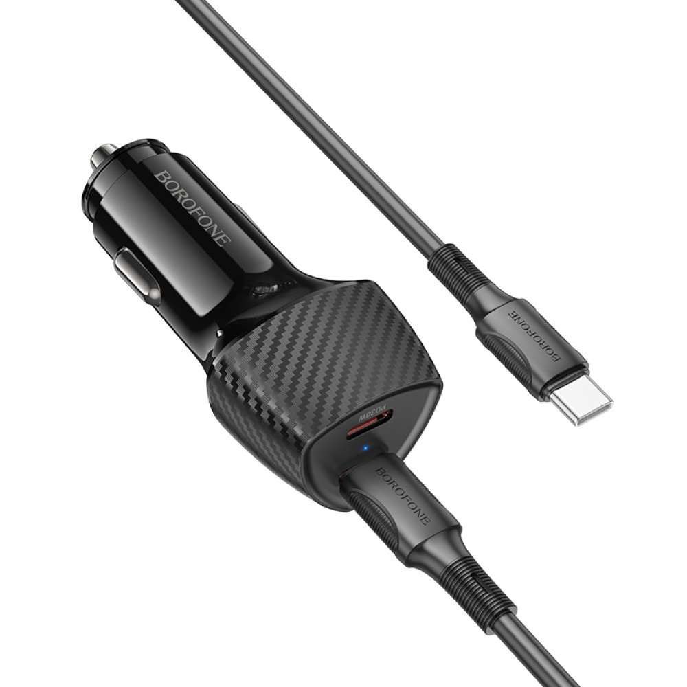 Автомобільний зарядний пристрій Borofone BZ31D Solid PD60W Type-C to Type-C