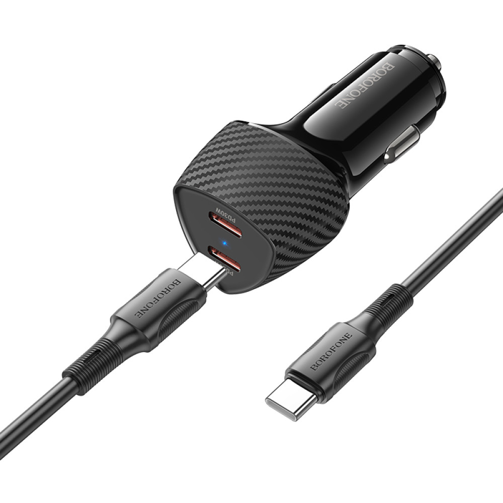 Автомобільний зарядний пристрій Borofone BZ31D Solid PD60W Type-C to Type-C