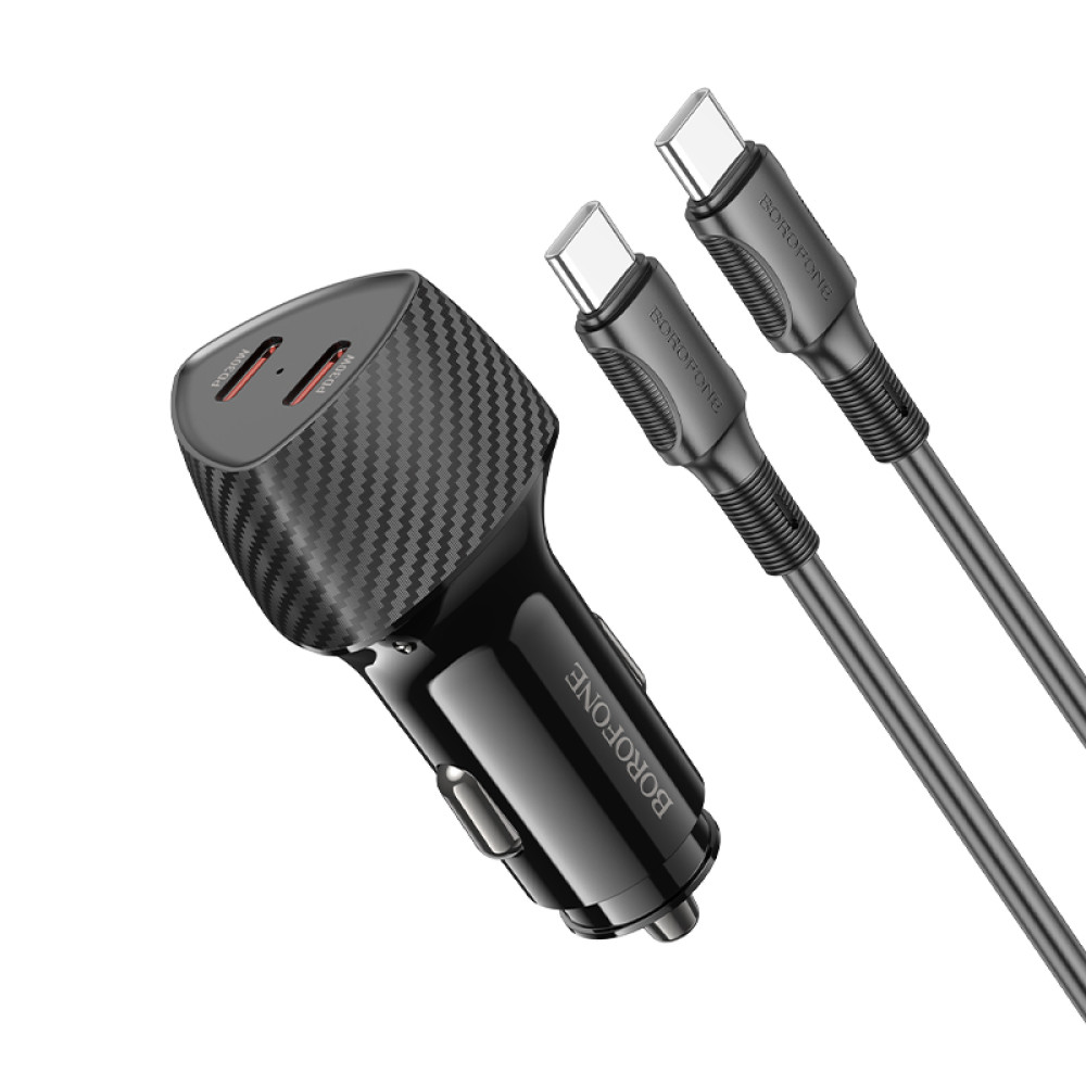 Автомобільний зарядний пристрій Borofone BZ31D Solid PD60W Type-C to Type-C