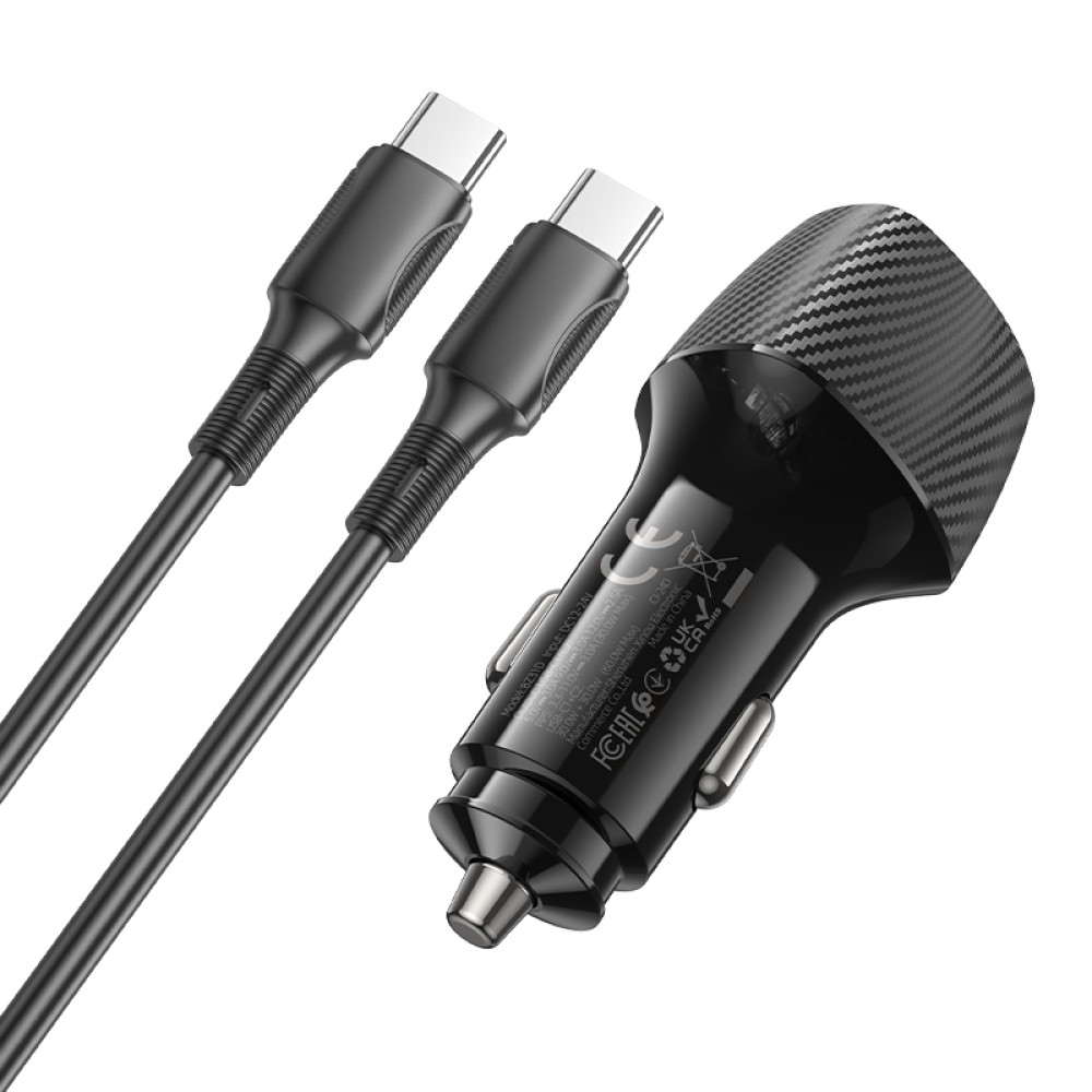 Автомобільний зарядний пристрій Borofone BZ31D Solid PD60W Type-C to Type-C