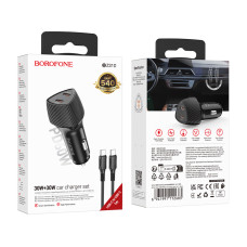 Автомобільний зарядний пристрій Borofone BZ31D Solid PD60W Type-C to Type-C
