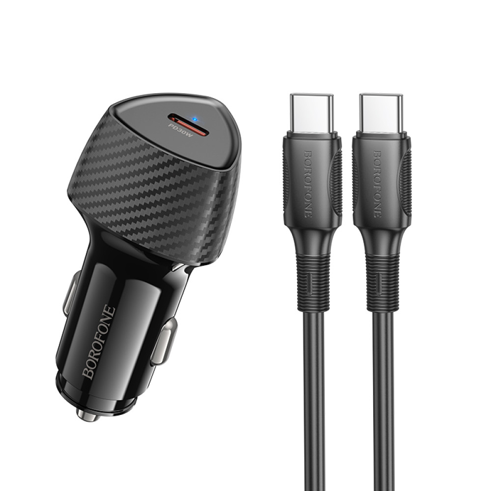 Автомобільний зарядний пристрій Borofone BZ31B Solid PD30W Type-C to Type-C