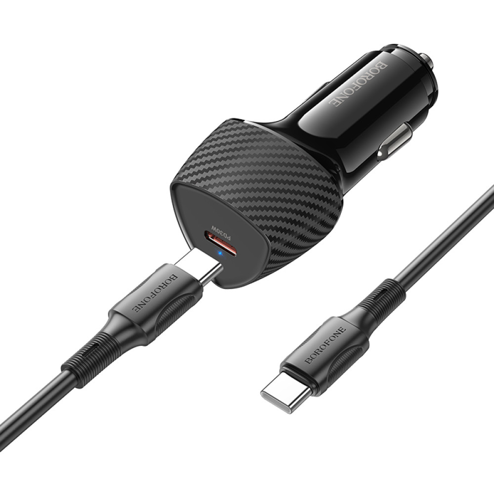 Автомобільний зарядний пристрій Borofone BZ31B Solid PD30W Type-C to Type-C