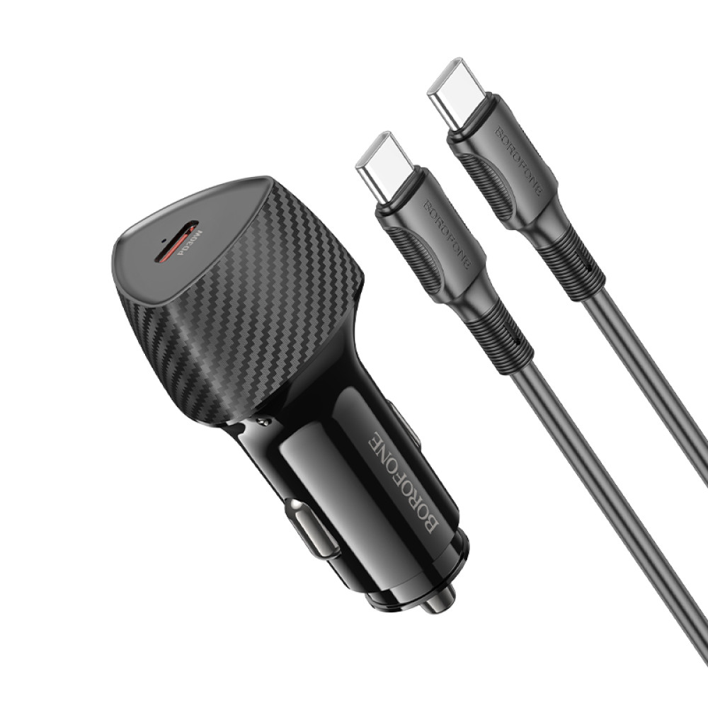 Автомобільний зарядний пристрій Borofone BZ31B Solid PD30W Type-C to Type-C