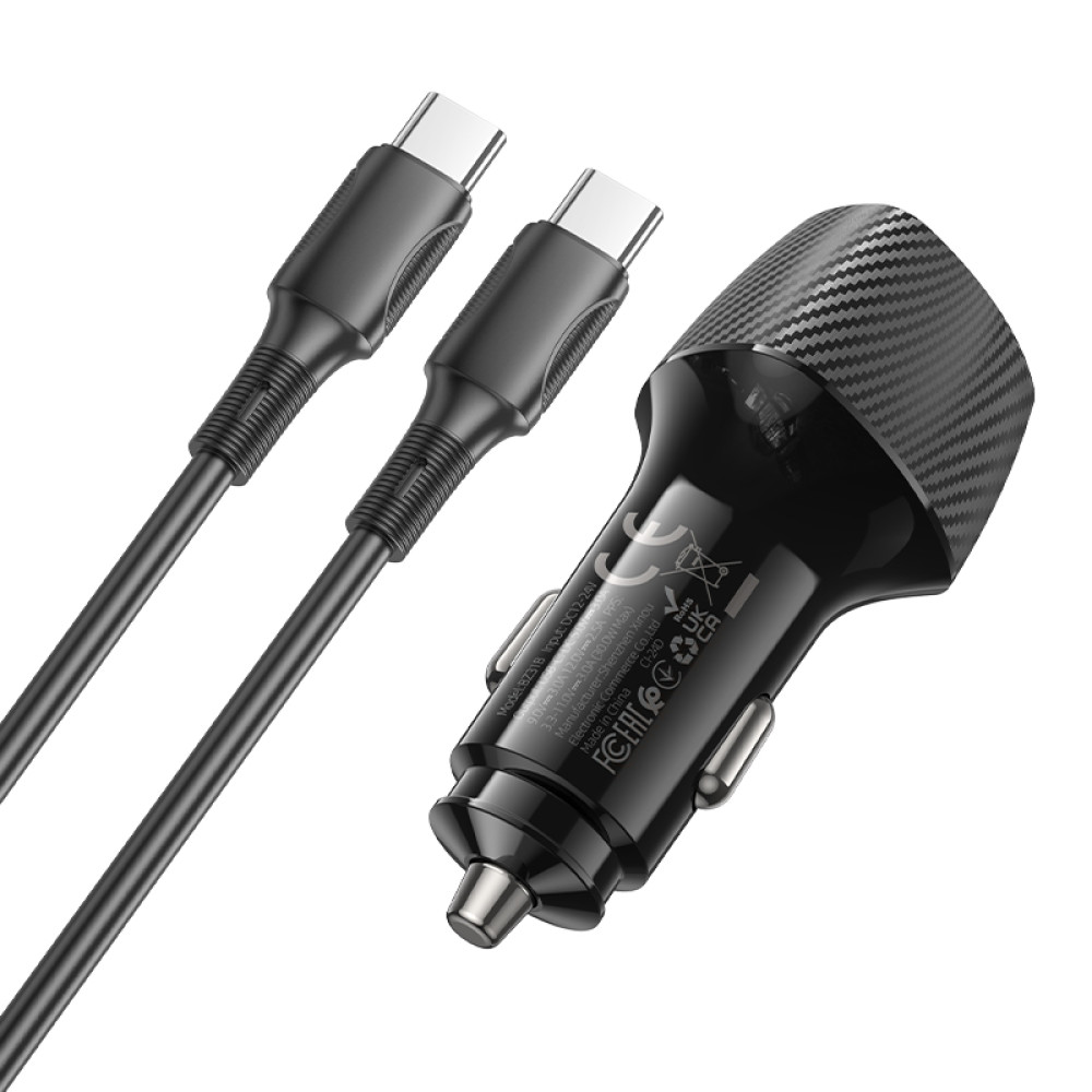 Автомобільний зарядний пристрій Borofone BZ31B Solid PD30W Type-C to Type-C