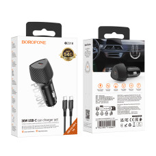 Автомобільний зарядний пристрій Borofone BZ31B Solid PD30W Type-C to Type-C