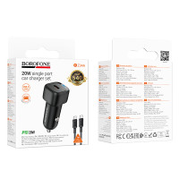 Автомобільний зарядний пристрій Borofone BZ34A Cloud single port PD20W Type-C to Type-C