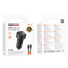 Автомобільний зарядний пристрій Borofone BZ34A Cloud single port PD20W Type-C to Type-C