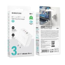 Мережевий зарядний пристрій Borofone BN11 Imperial GaN PD100W+QC3.0